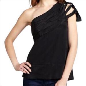 BCBG Silk One Shoulder Top XS